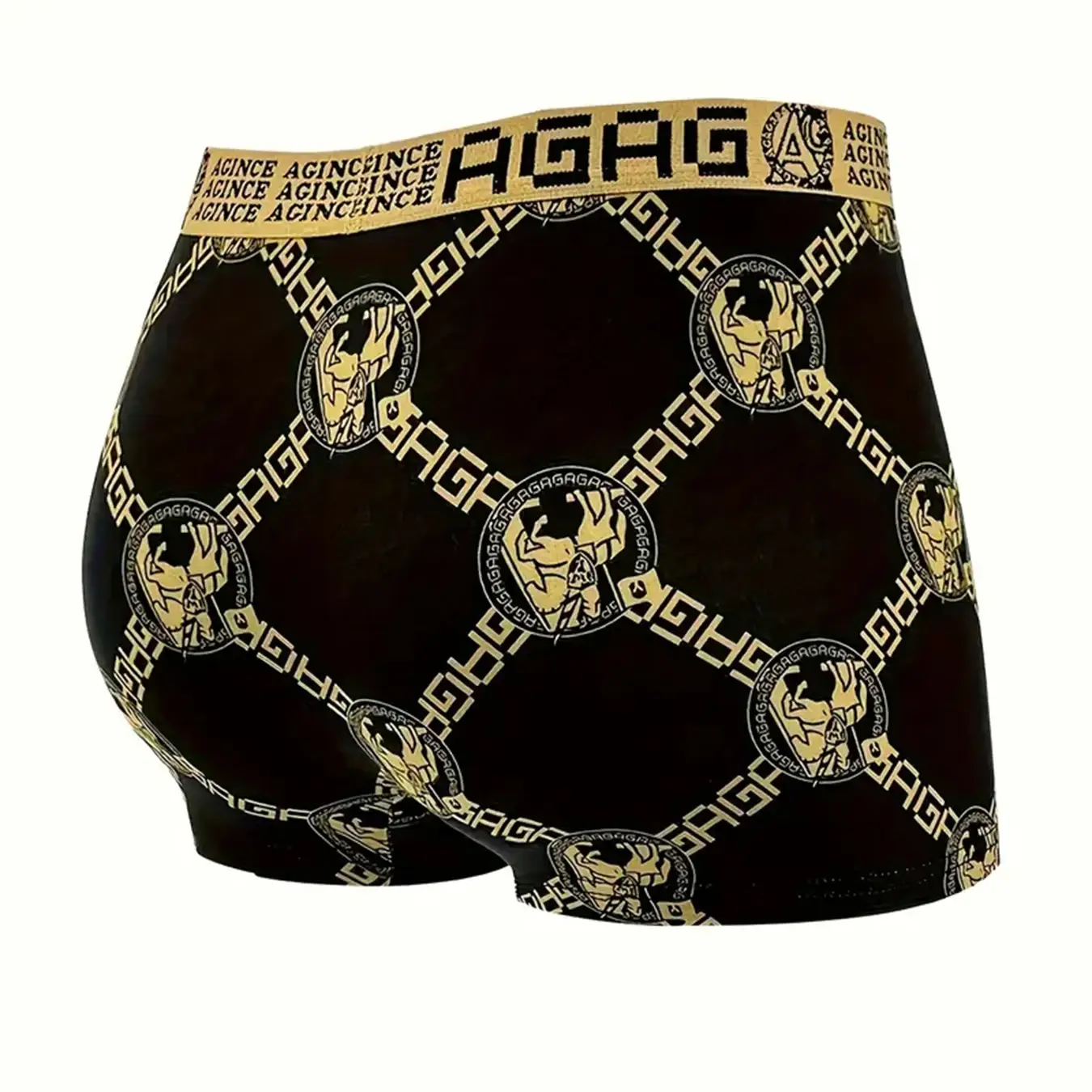 8 pcs of men's luxury chain knight printed elastic flat angle underwear - comfortable, breathable and quick drying underwear set — image 3