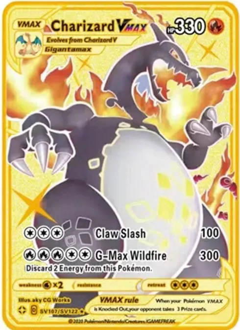 English Version Pokemon Metal Card Anime Figure Pikachu Charizard Mewtwo Battle Trading Game Collection Cards Model Toy Gifts — image 16