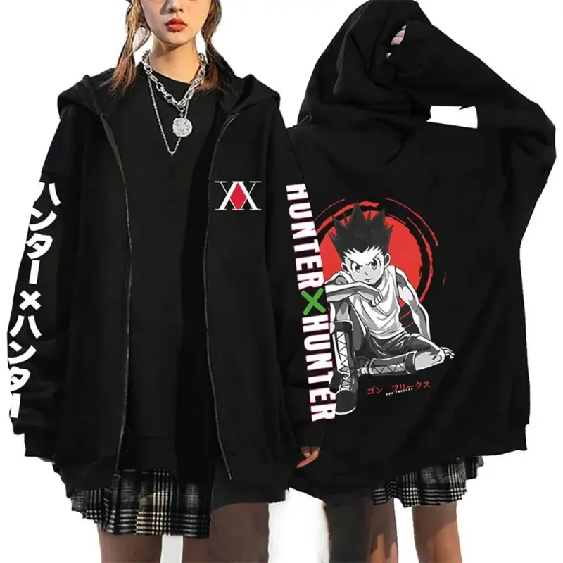 Unisex Anime Hunter X Hunter Killua Zoldyck Gon Print Hoodie Zip Hoodies Loose Casual Streetwear Men And Women Classic Simple — image 20