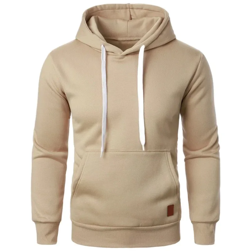 Herren Casual Kapuzenkragen Kordelzug Hoodies Sweatshirts Langarmshirts Outdoor Streetwear Einfarbig Leichter Pullover — image 9