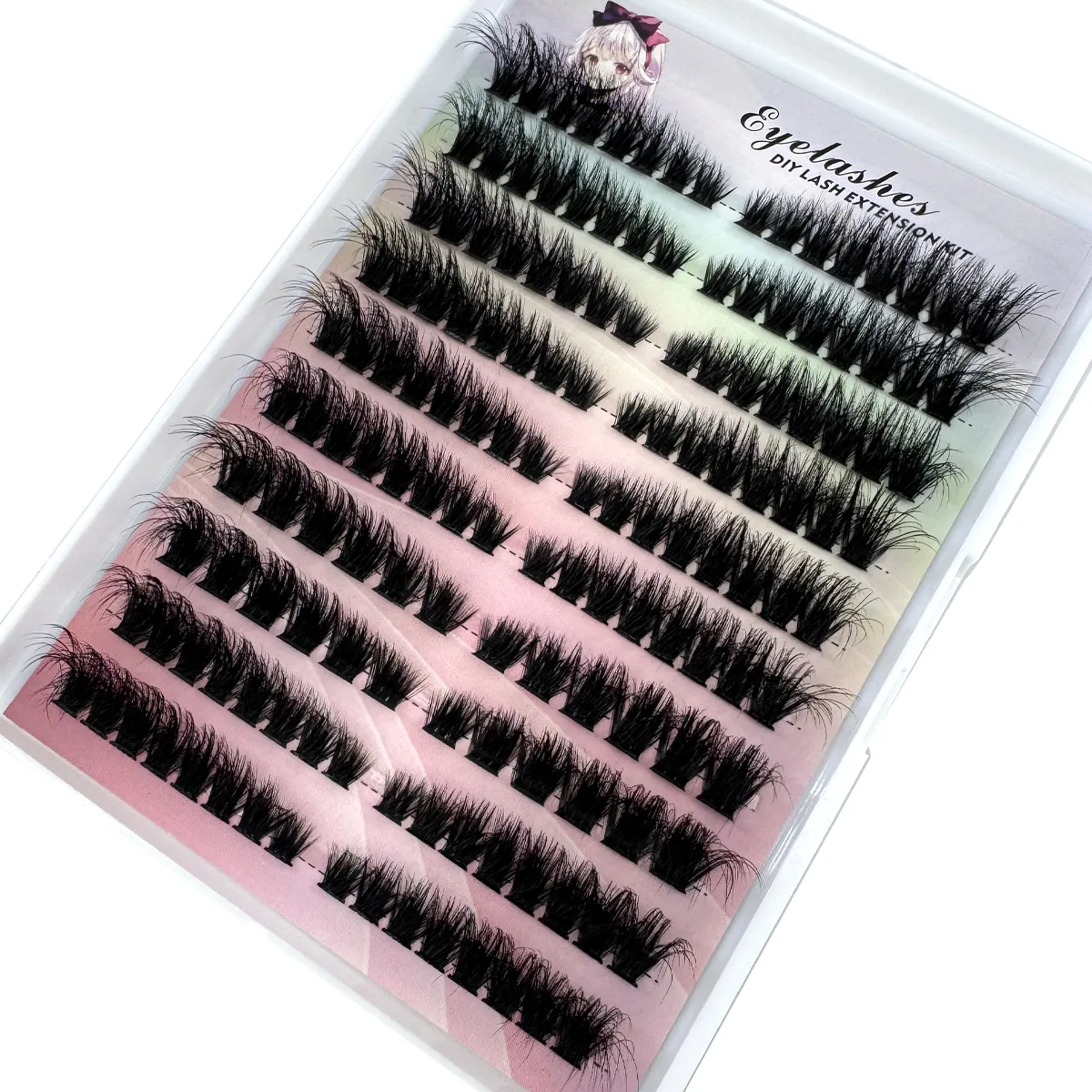 Left+Right Eye Lash Extension Cat/Fox Eye Effect Lash Single Clusters 3D Wispy Natural Looking DIY Segmented Eyelash Extensions