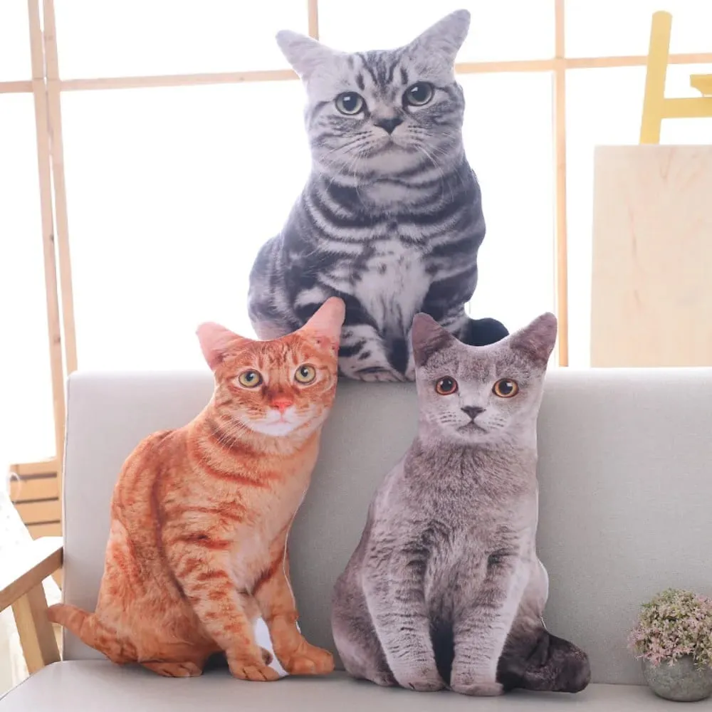 Peluche realistico 3D bambola gatto cartone animato farcito simulazione gatto peluche cuscino Kawaii morbido peluche animali giocattolo cuscino per bambini ragazze — image 2