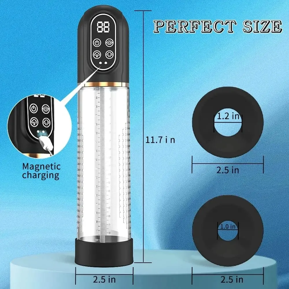 3IN1 Men Vibrator Penis Pump Penis Enlarger Extender Electric Vacuum Pump Penis Sleeve Male Masturbator Sex Toys for Men — image 6