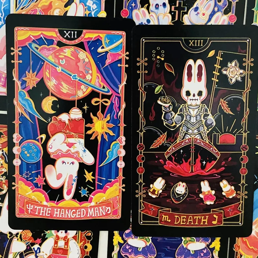 Kad Tarot Galaxy Reverie 78pcs Kad Tarot Bertemakan Arnab Comel Tunggu Permainan Papan