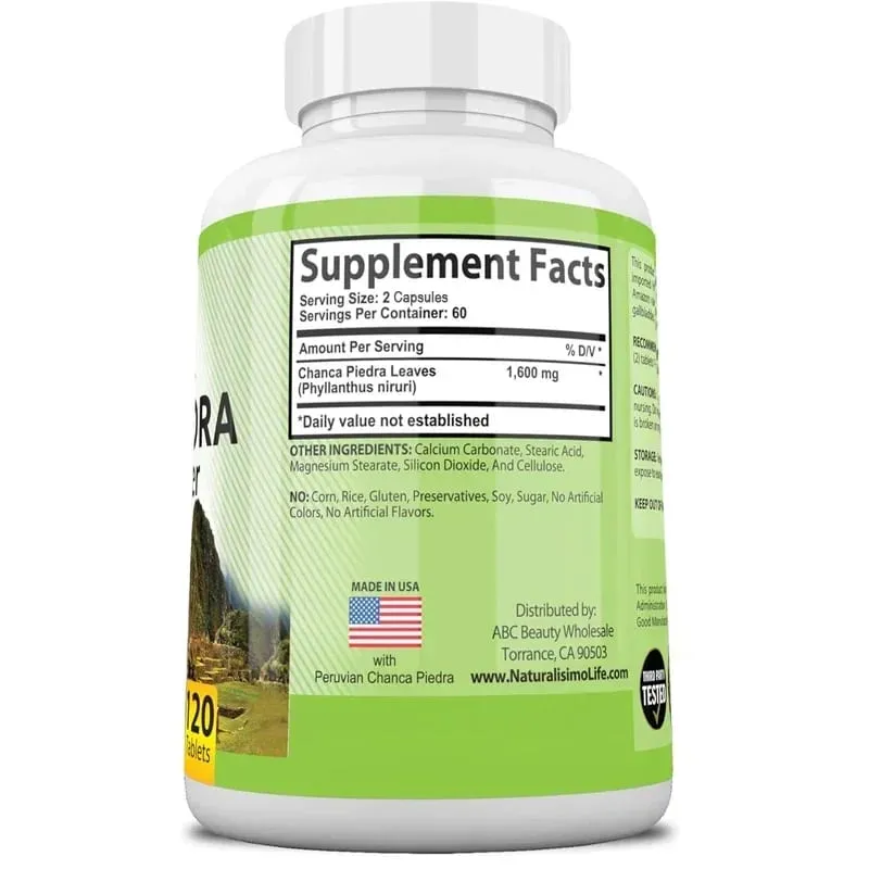 Chanca Piedra Capsules 1600mg - Urinary Tract Support Non-GMO Supplement Kidney Stone CrushingSupplement — image 3