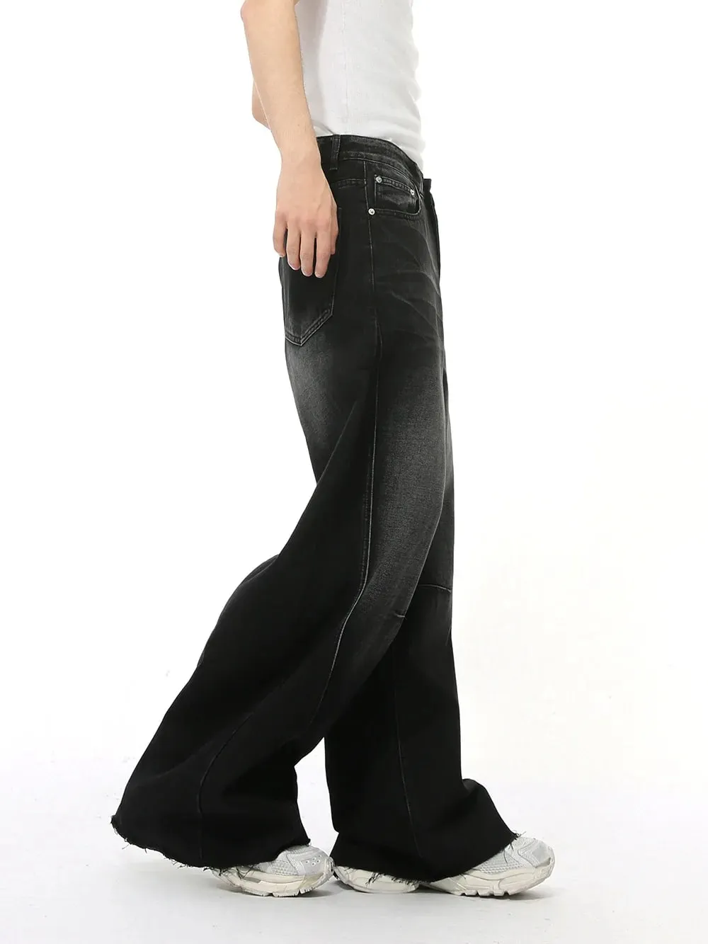 2025 New American retro high street three-dimensional design splicing jeans men's straight tube loose wide leg pants trendy — image 6