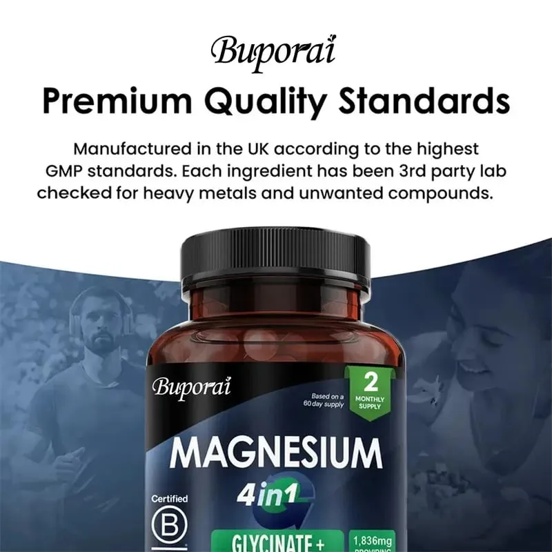 Magnesium 4-in-1 Complex - Supports Immune Health Promotes Muscle Relaxation and Bone Health and Helps Improve Sleep