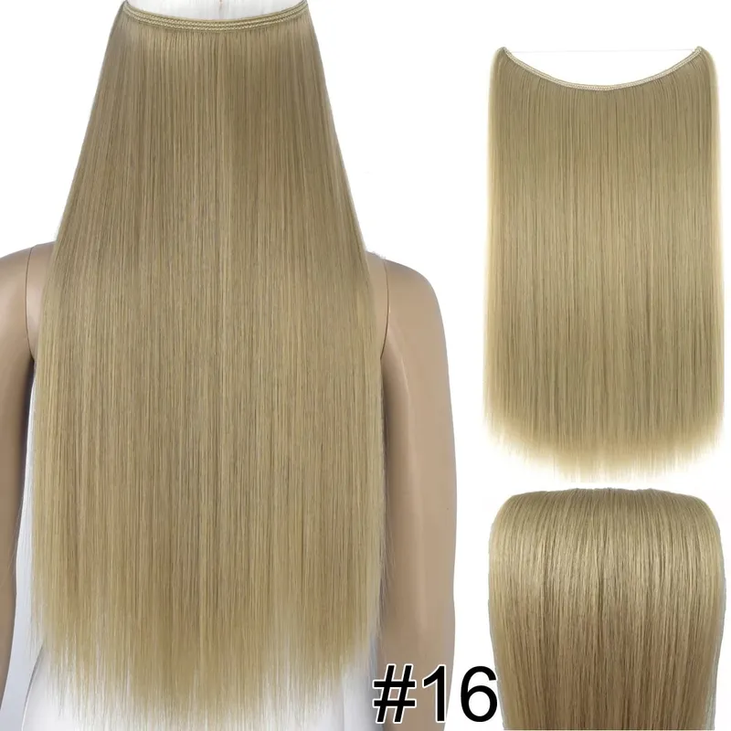 Synthetic Heat Resistant Hair Silky Straight Elasticity Invisible Wire Hair Extensions 8006 — image 16