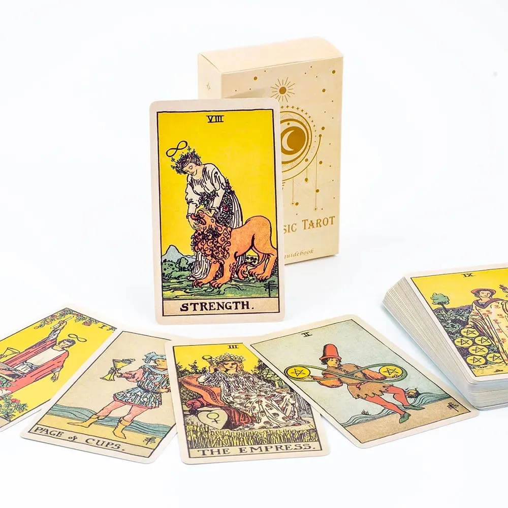 The Classic Tarot Board Game For Beginners 78Pcs 10.4x6.1cm Oracle Card with Guidebook and Beautiful Illustrations