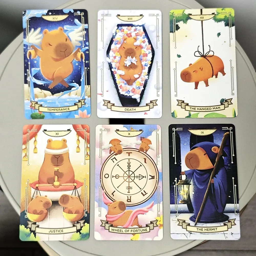 Capybara Tarot Deck 10.3*6cm 78 Cute Tarot Cards Bring That Soothing Vibe and Energy Into A Tarot Deck — image 3
