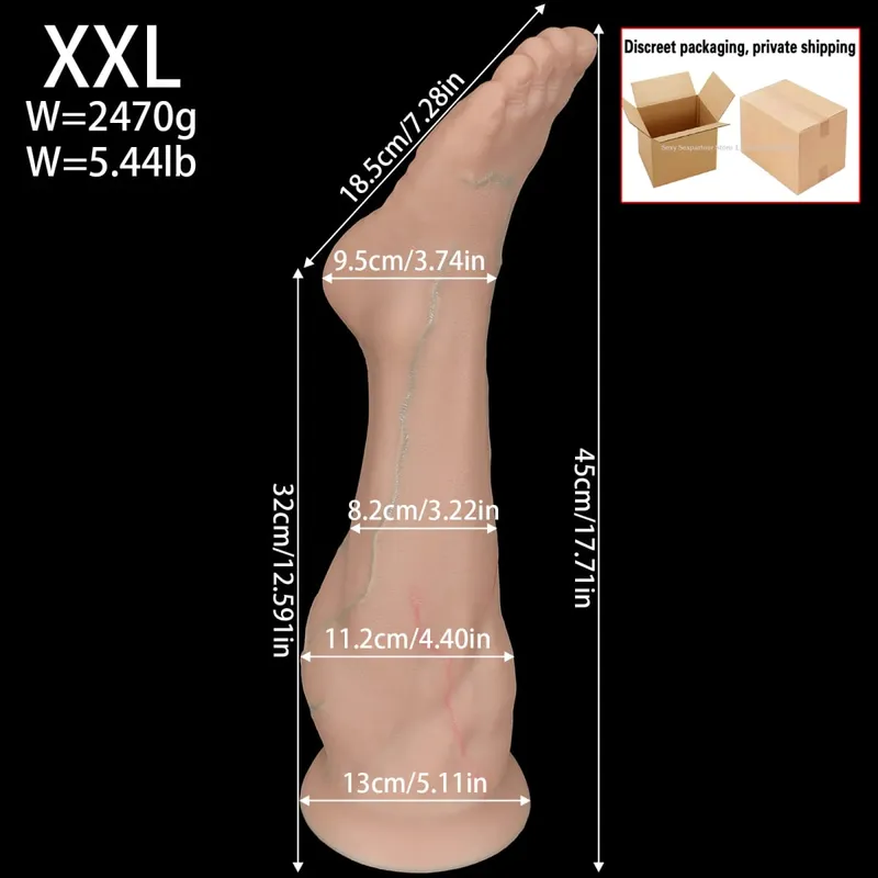 Obrovský silikonový anální kolík do chodidla Silný dildo na nohy Velký anální kolík Anální expandér Masturbátor Anus Dilator Sexuální hračky Hračky pro dospělé Sex Shop — image 8