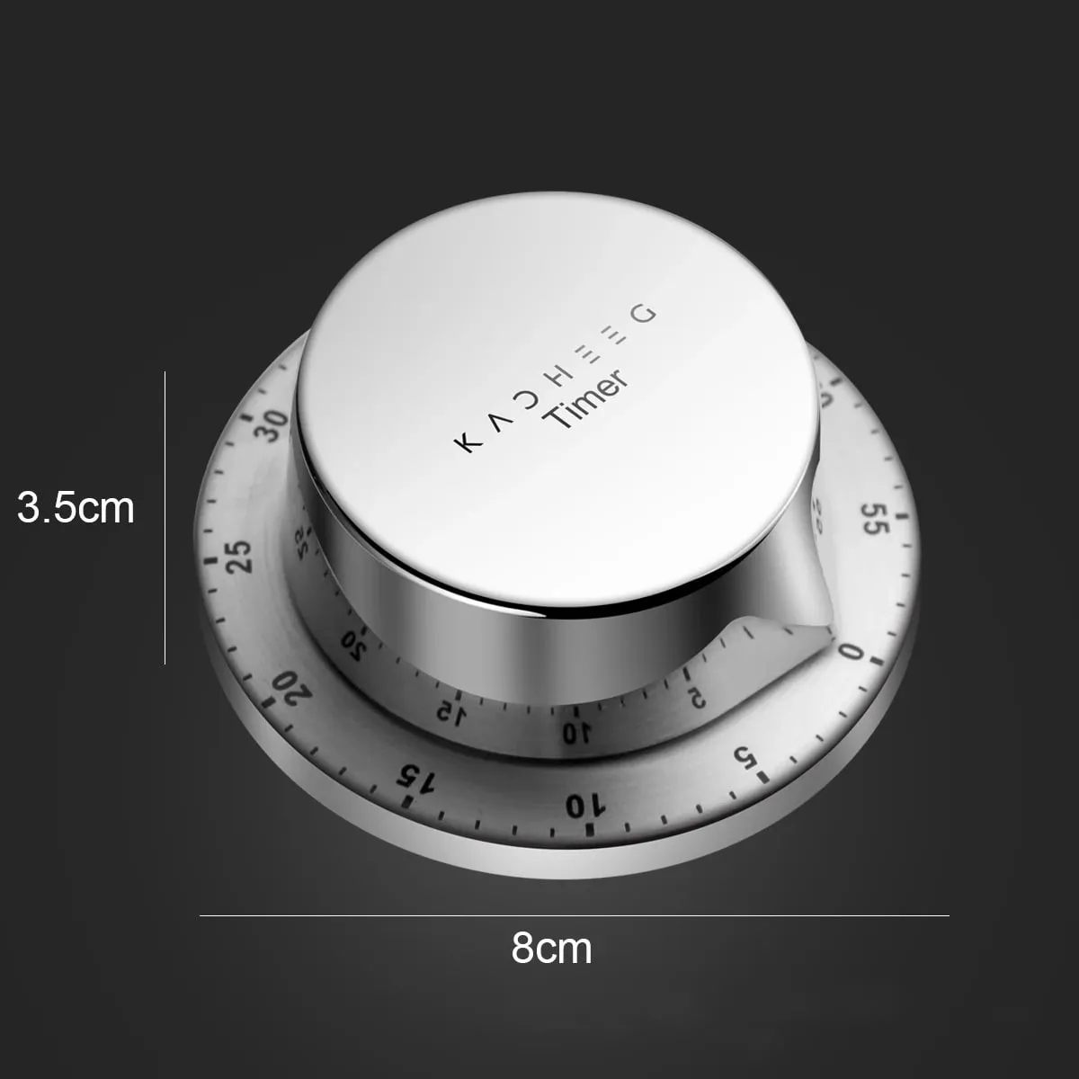 Luxury 304 Stainless Steel Kitchen Timer Magnetic Back Cooking Timing Tool Textured Stopwatch Chronograph for Fitness and Study