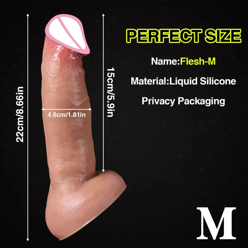 Billig blød hud Føles realistisk tyk dildo homoseksuelle onanister Silikonepik Stor sugekop penis analstik sexlegetøj til mænd Kvinder — image 11