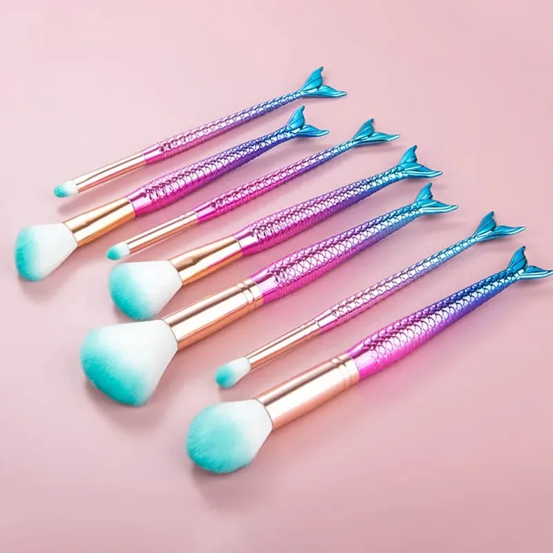 4pcs Professional Mermaid Makeup Brushes Set Eye Shadow Eyeliner High Quality Beauty Makeup Brush Tools Eyebrow Beauty Tools Kit — image 1
