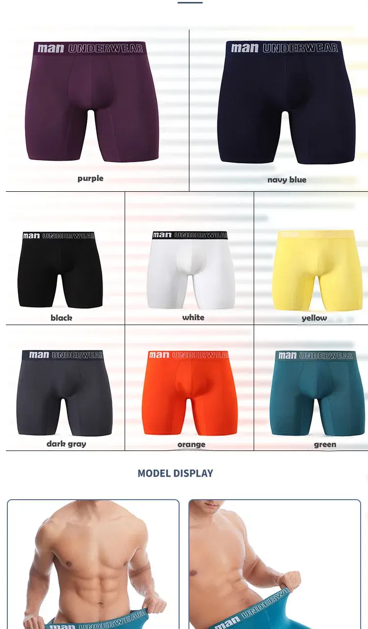 4pcs Men's Boxer Underwear Bamboo Fiber Boxers Soft Long Panties Shorts Mens Cotton Plus 7XL Cueca Boxer Masculino Calzoncillos — image 12