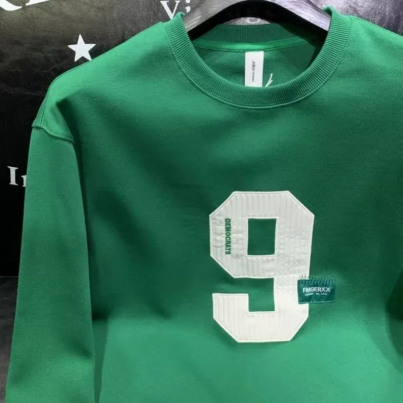 Musim Bunga Musim Gugur Lelaki Bergaya Mudah Kasual Semua Padanan Sweatshirt Y2K Streetwear Leher Bulat Pullover Lengan Panjang Lelaki Hoodies Longgar — image 4