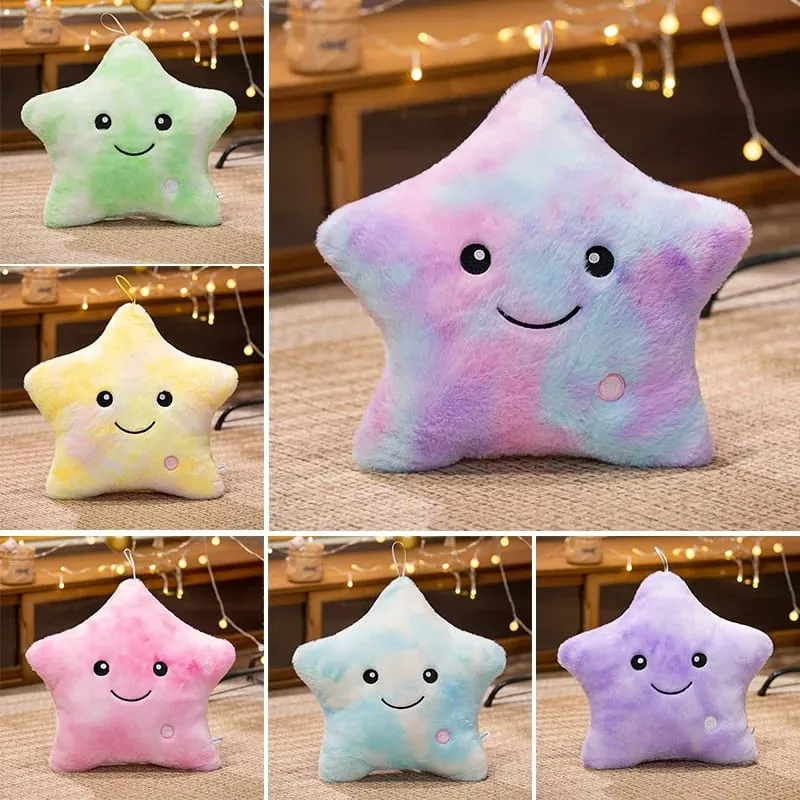 24*22CM Luminous Five-pointed Star Plush Toys Glowing Star Stuffed Soft Doll Pillow Nice Halloween Xmas Gifts — image 5