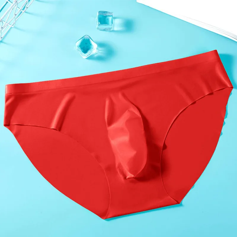 2PCS Sexy Men Briefs Ultra Thin Ice Silk Underwear High Quality Breathable Underpants Summer Transparent Quick-dry Male Panties — image 14