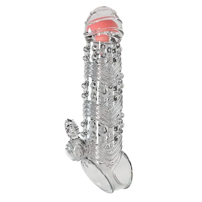 Penis Extension Sleeve Vibrator Extender 4cm Reusable Condoms Soft Delay Ejaculation Dick Sleeve Adult Sex Toys for Men — image 10