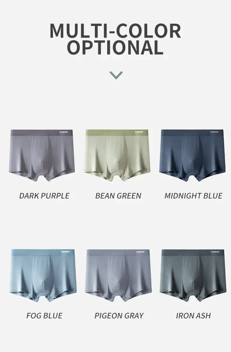 MiiOW 3Pcs Silky Modal Men Underwear Boxers Cotton Soft Touch Underpants Male Lightweight Breathable Boxers Men's Panties Trunks — image 15