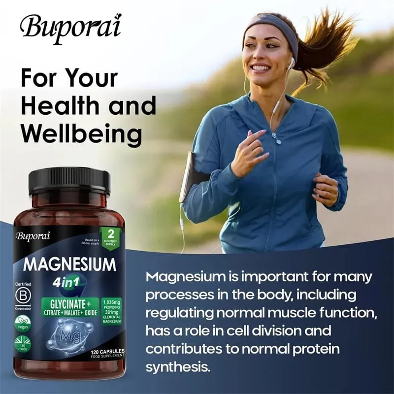 Magnesium 4-in-1 Complex - Supports Immune Health Promotes Muscle Relaxation and Bone Health and Helps Improve Sleep