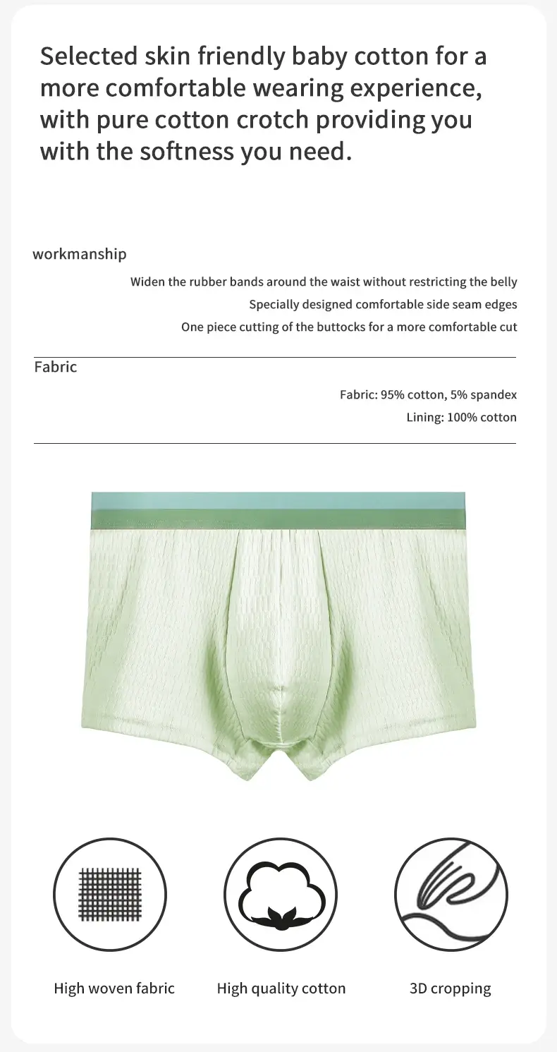 Men's cotton underwear men's boxers summer thin trend boys sports boxers antibacterial boxers