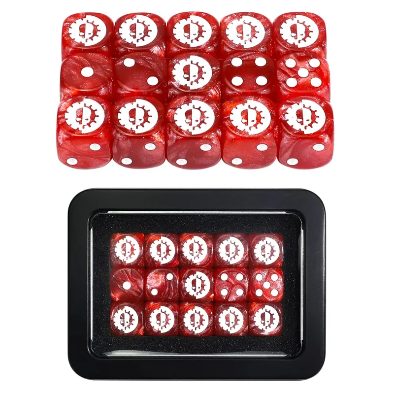 15PCS 16mm/0.63inch D6 Wargaming Dice Set para sa Tabletop Miniatures Game Pagsubaybay sa Damage ng Army Faction Themed Dice Token