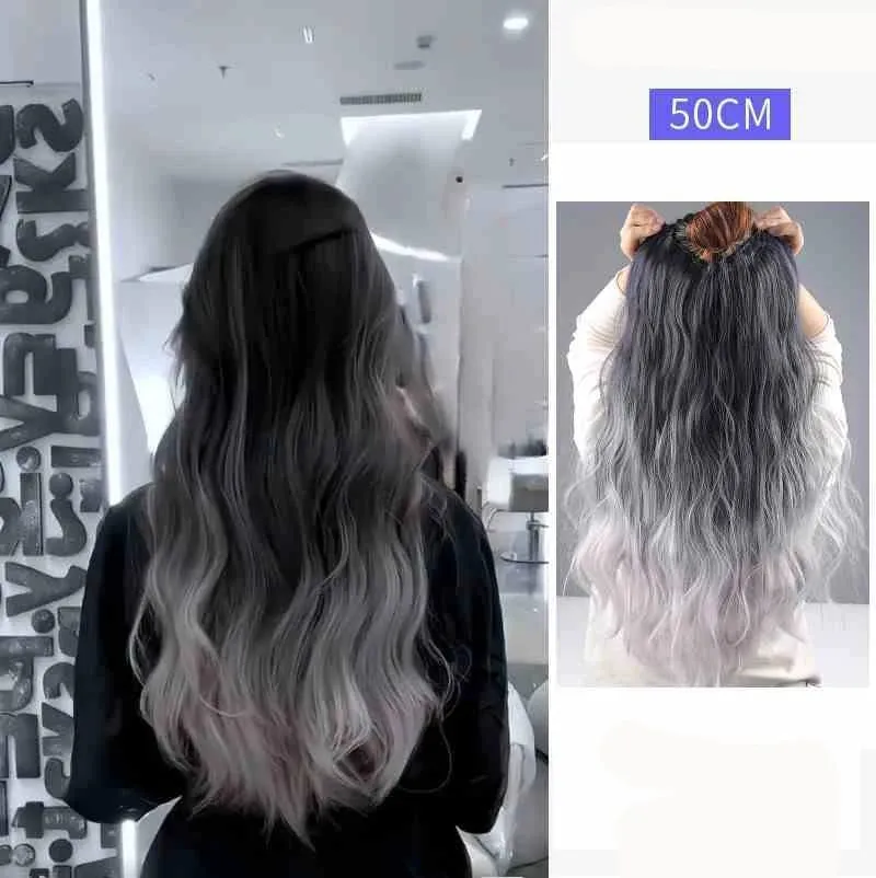 V-shaped One-Piece Synthetic 4 Clip In Hair Extensions Long Straight Hairstyle Hairpiece Colour 50CM Natural Fake Hair — image 21