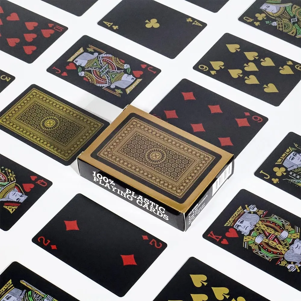 Premium Black Glod Playing Cards PVC Plastic Waterproof Durable Poker Cards Large Character Deck of Cards for Parties — image 6