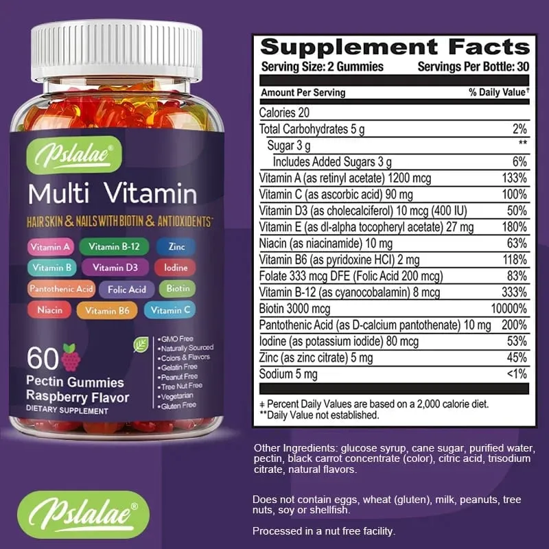 Multivitamin Gummies - with Vitamins and Minerals - Enhances Energy Levels Immune Support AntioxidantSupplements — image 3