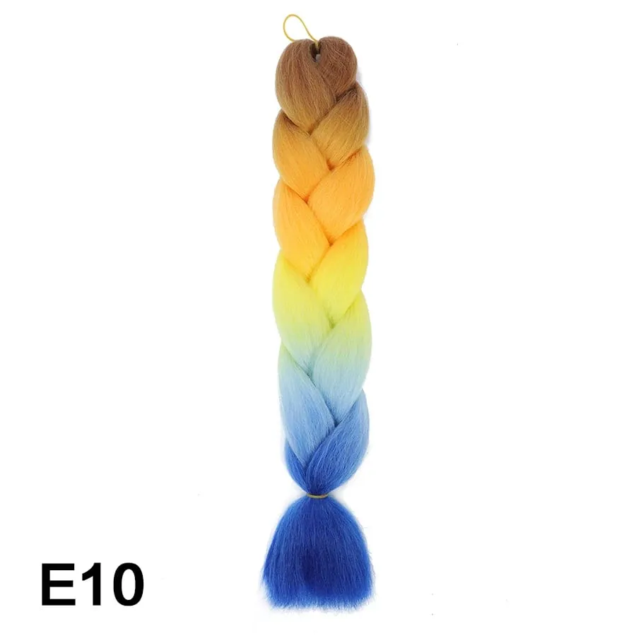 24 Inch Synthetic Jumbo Braid Pure And Ombre Braiding Hair Extensions For Women DIY Jumbo Hair Braids Black Green Gray Brown — image 75