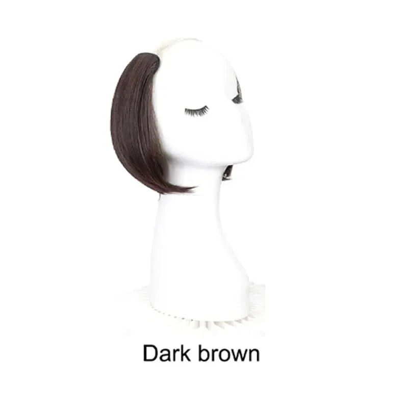 8Inch Synthetic Short Straight Internal Buckle V-shaped Half Head 4Clips Hair Extension Invisible Hairpiece for Women — image 9