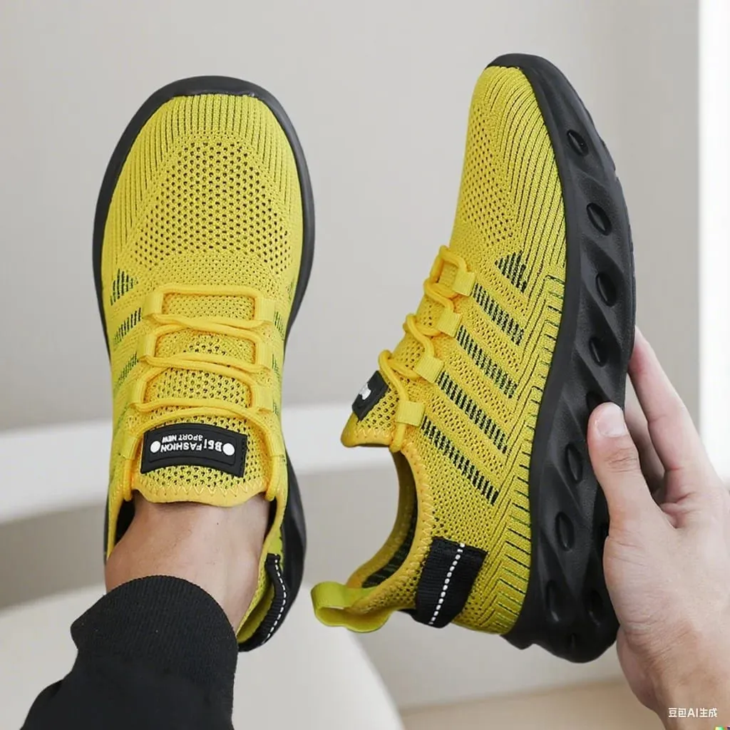 Men's Thick Soled Sports Shoes for Spring and Summer Women's Breathable and Shock-absorbing Fashionable Running Shoes Bare Foot — image 9