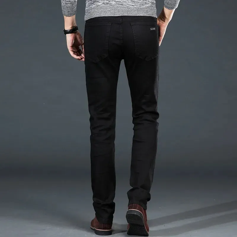 Men Plus Size Jeans 38 40 Slim Skinny Stretch Straight Classic Version of Simple Black Denim Pants Male Brand Clothing — image 5