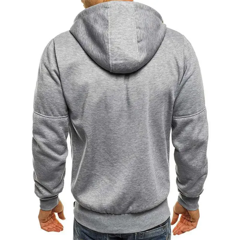 Maglione da uomo Cardigan Giacca con cappuccio Tasca con cerniera Giacca jacquard Sport Fitness Tempo libero all'aria aperta Corsa Abbigliamento sportivo in tinta unita — image 8