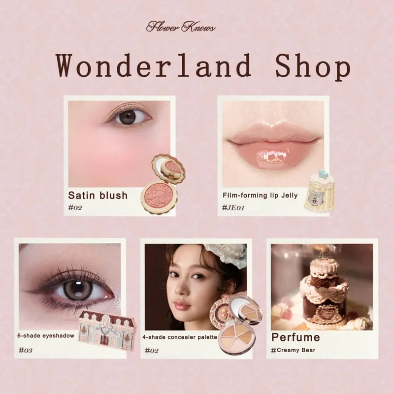 New Arrive Flower Knows The Sweetie Bear Collection Mini Setting Powder Cookie Perfume and Dual Ended Brow Gel and Pencil