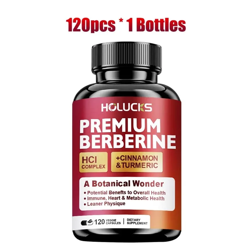 Berberine Capsules Support Blood Sugar Heart Metabolic Digestive Health Weight Management Liver Detox Antioxidant Immune