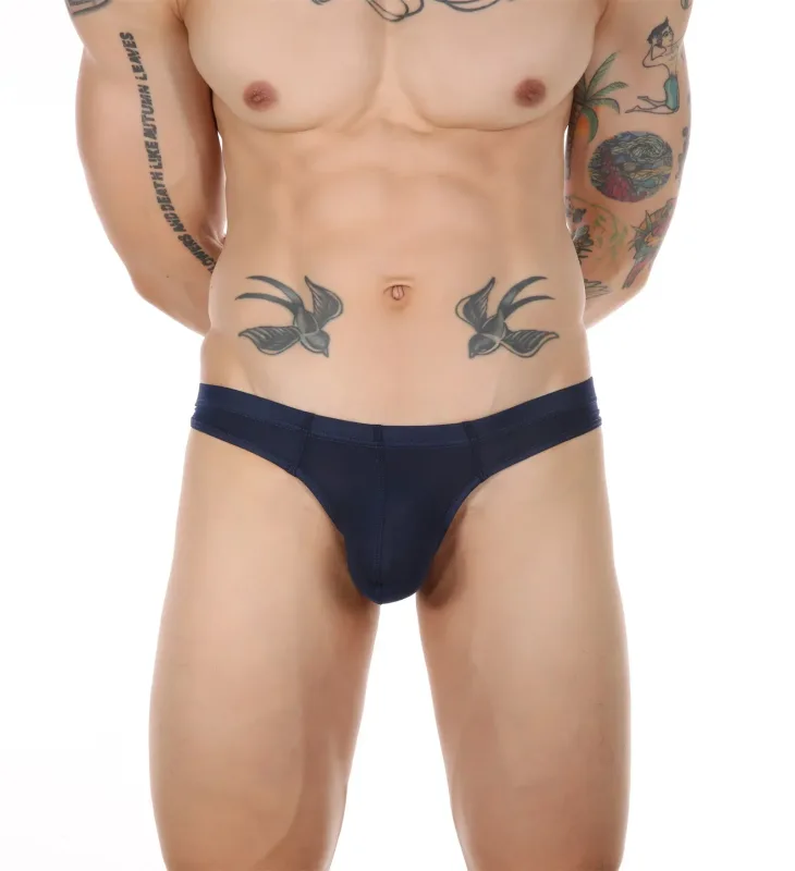 Sexy Men's Thongs Underwears Ultra-thin Thong G Strings Pouch Ice Silk Tanga Hombre Sexy Gay Underpants Breathable Briefs Men