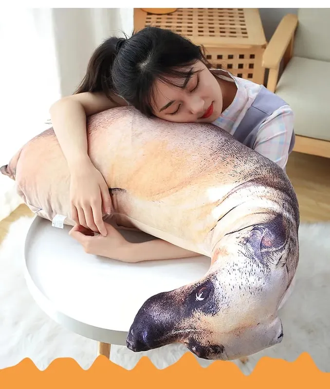 18 Kinds Dog Cat Animal Plush Pillow Both Sides Printing Stuffed Pug Corgi Hound Shar Pei Throw Pillow Sofa Home Decor Men Gift
