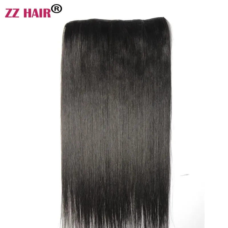 100% Brazilian Human Remy Hair Extensions 16"-26" 5 Clips 1pcs Set No-lace 100g-200g Clips In One Piece Natural Straight