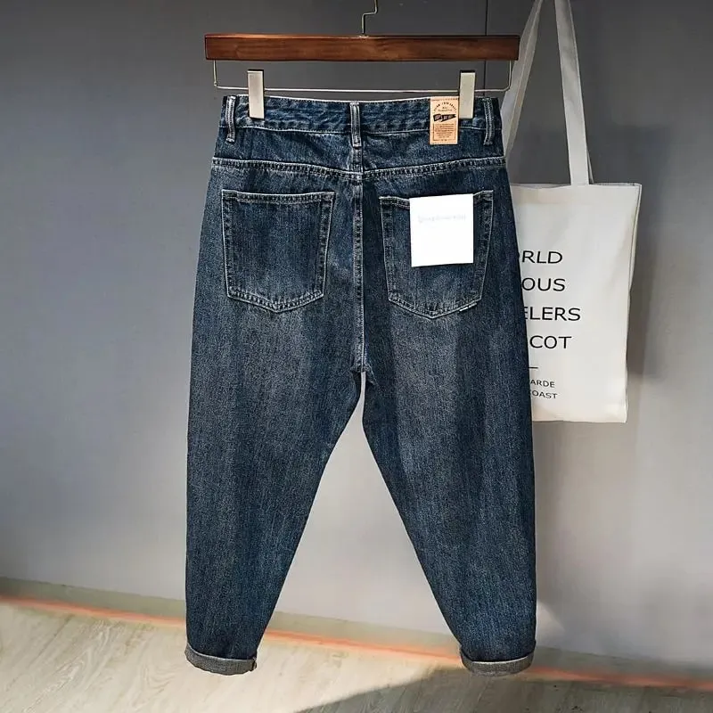 Spring and Autumn Cargo Radish Pants Slim Elastic Japanese Loose Men 2025 New Brand Popular Street Wear Clothes Baggy Jeans — image 1