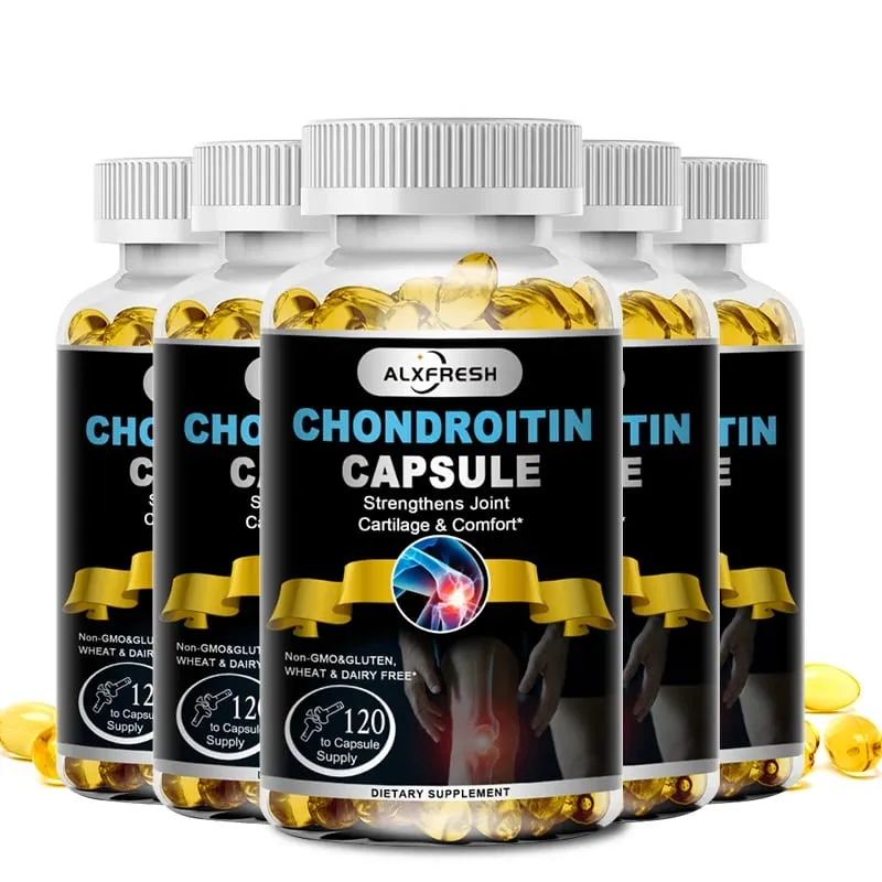 Alxfresh Chondroitin Glucosamine Capsules Turmeric Tablet for Knee Joint Health Bone Quickly Nutrition Supplement