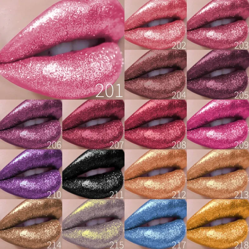 1PC Glitter Lip Gloss Long Lasting Waterproof Metallic Liquid Lipstick Pearl Shining High Pigment Lip Tint Korean Makeup Gifts — image 3