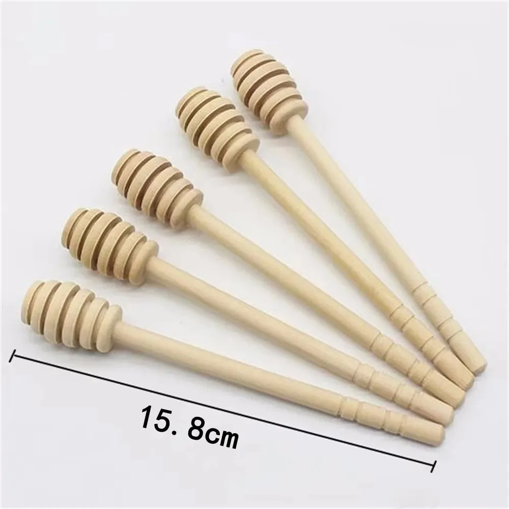 100pcs Wood Honey Dipper Stick Server for Honey Jar Dispense Drizzle Honey — image 13
