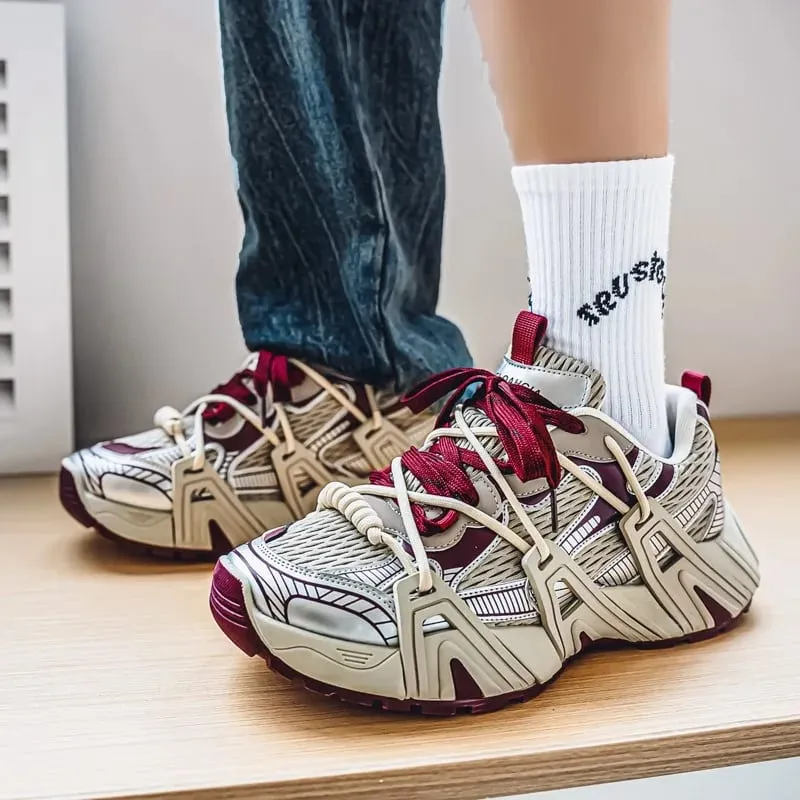 Sneakers for Men Chic Breathable Anti Slip Mesh Sneakers Men Light Comfort Outdoor Casual Thick-soled Sneakers Zapatillas Hombre