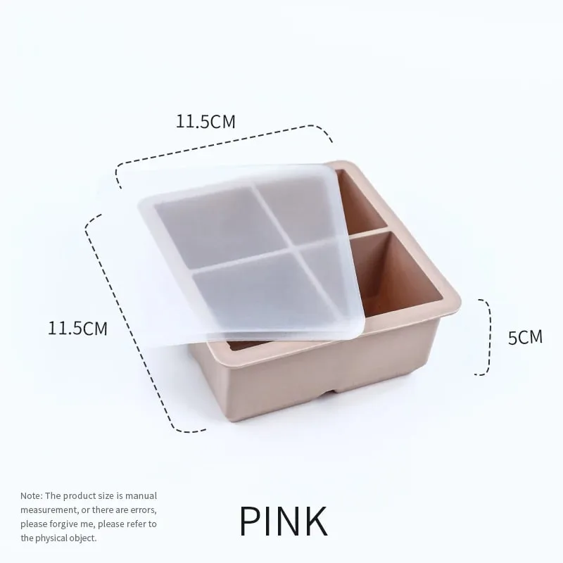Silicone Large Ice Molds 2 Inch Big Ice Cube Trays with Removable Lid BPA-Free Easy Release and Stackable Flexible Ice Cube Tray — image 10