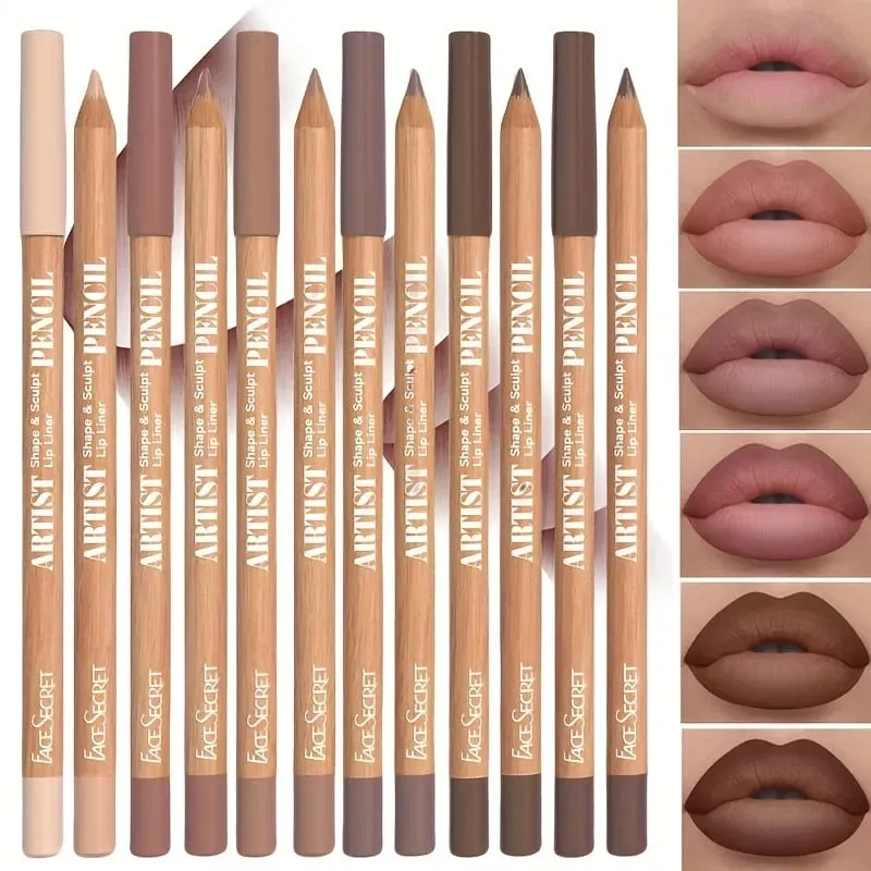 6pcs Set Nude Lip Liner Set Long-Lasting Waterproof Velvet Matte Lip Pencil Lip Makeup Berry Brown Pink — image 4