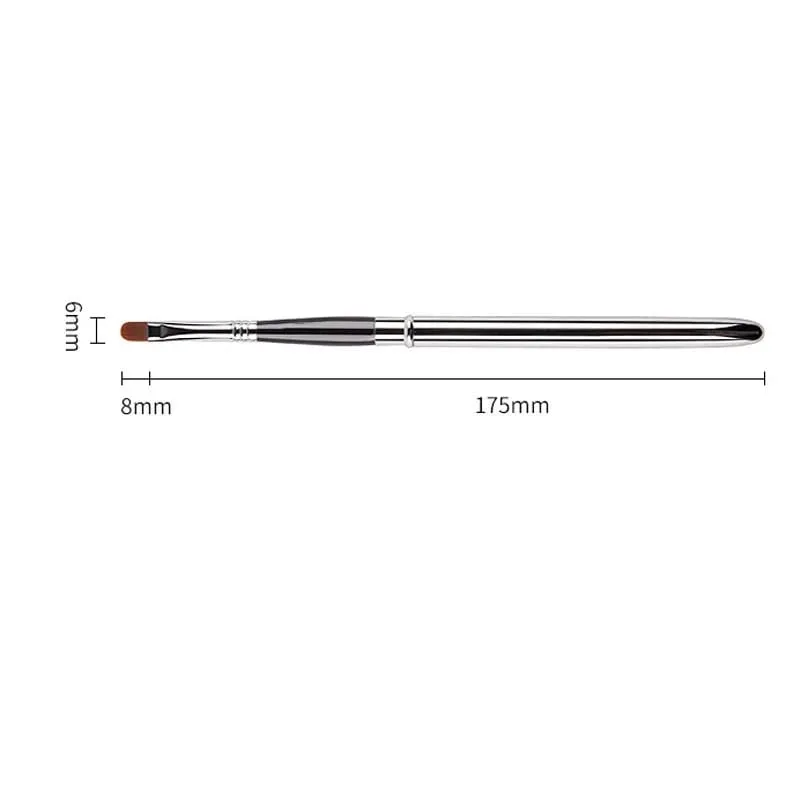 Portable Silver Lips Makeup Brush Pen Metal Handle Cosmetic Lipgloss Lipstick Lip Gloss Brush With Protect Cap Makeup Brushes — image 6