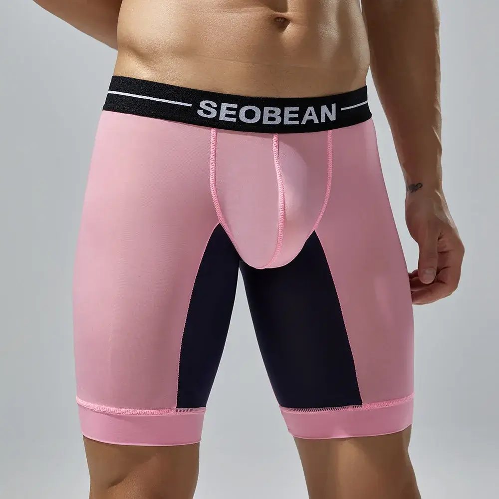 Spring new men's underwear trendy color matching long men's boxer underwear 240201 — image 19