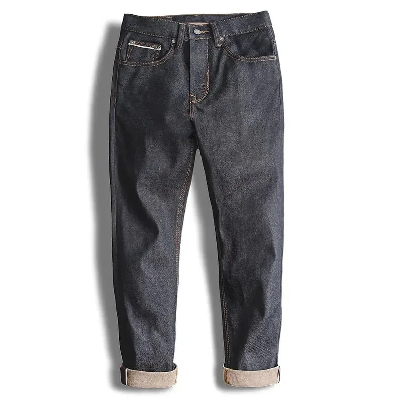 Maden Retro 11.6oz Cotton Selvedge Raw Denim Jeans Tapered Regular Fit Jeans with Zipper Fly High Quality Versatile Men's Pants